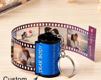 Custom Photo Film Roll Keychain |Personalized Camera Film Keyring with Text |Memory Keepsake for Mom |Anniversary, Birthday, Couple Gift |