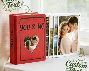 Custom Photo Album with 3D Printed Cover, Personalized Memory Book, Expandable Photo Frame Album, Anniversary Gift Wedding Keepsake