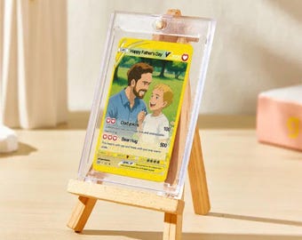 Custom Fathers Day Poke Card with Photo, Personalized Dad Trading Card Gift, Personalized Gift for FatherUni, que Birthday Gift for Dad,
