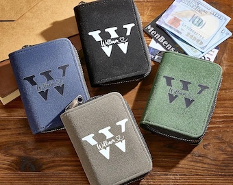 Personalized Leather Wallet with 18 Card Slots| Custom Men’s Card Holder Wallet| Engraved Style Bifold Wallet| Gift for Husband Dad