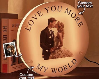 Custom Photo LED Night Light, 7 Colors Personalized Acrylic Light, Wedding Anniversary Gift, Couple Photo Lamp, Custom Picture Home Decor