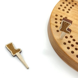 Bottes de boue en bois Custom Cribbage Pegs - Jeu de 2 chevilles