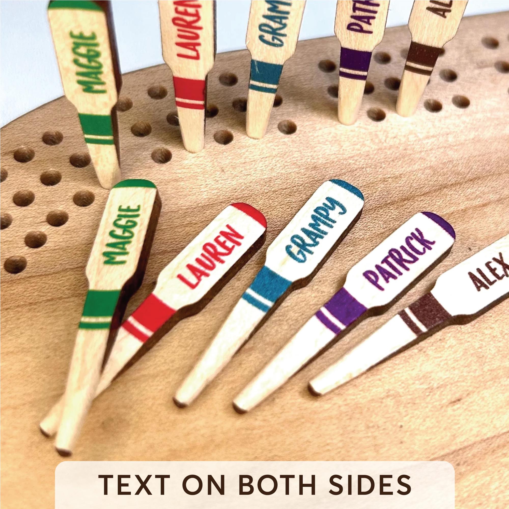 Colorful Name Cribbage Pegs, Double Sided Both Sides Have Name, Personalized Cribbage Pegs in Color, Fun Unique Game Pieces, Your Name