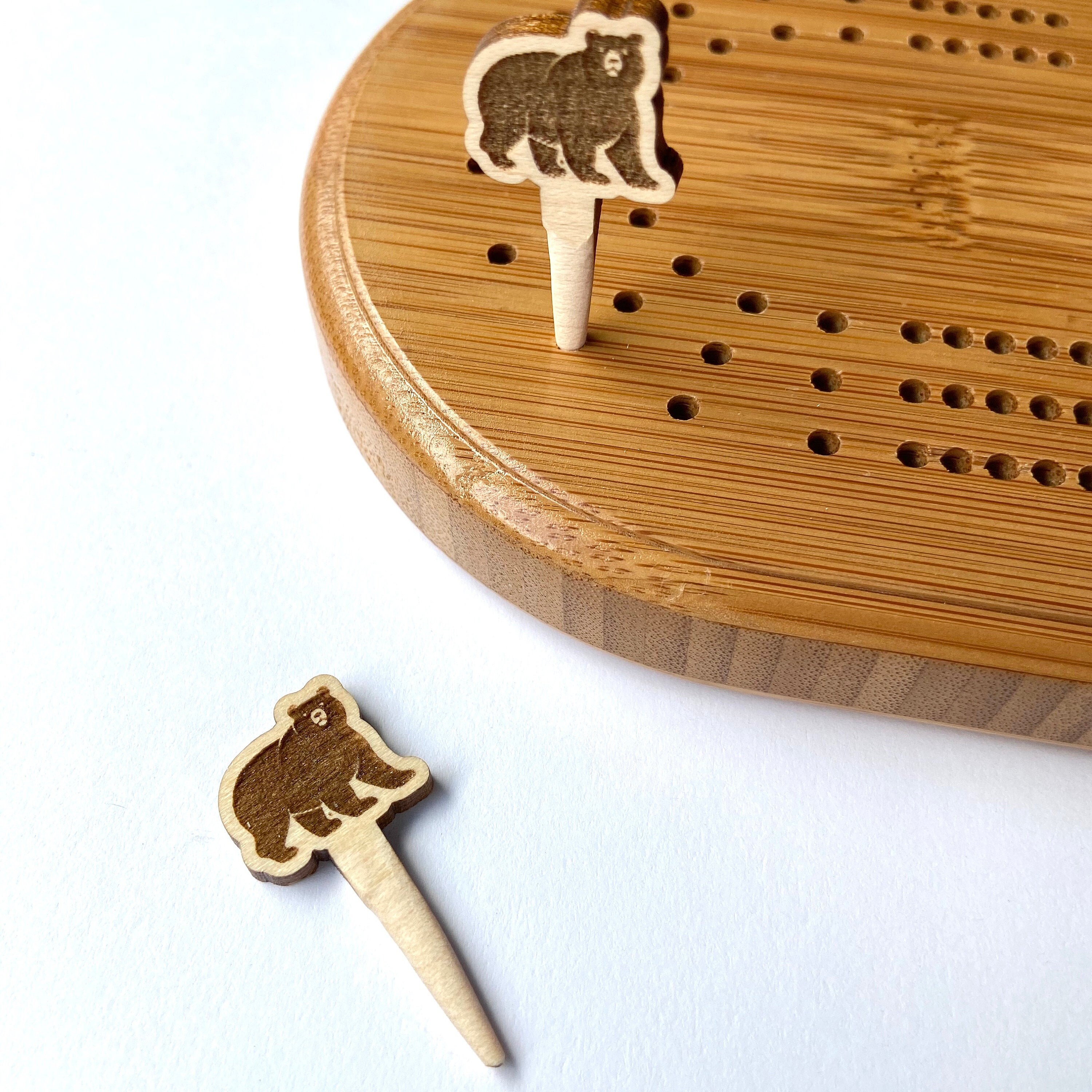 Oso de madera personalizado Cribbage Pegs Conjunto de 2 | Etsy