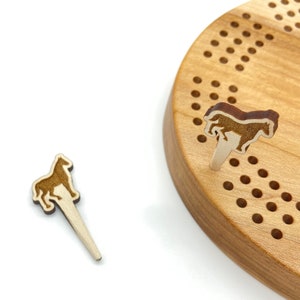 Horse Cribbage Pegs Wooden Custom Cribbage Pegs - Set of 2 Pegs