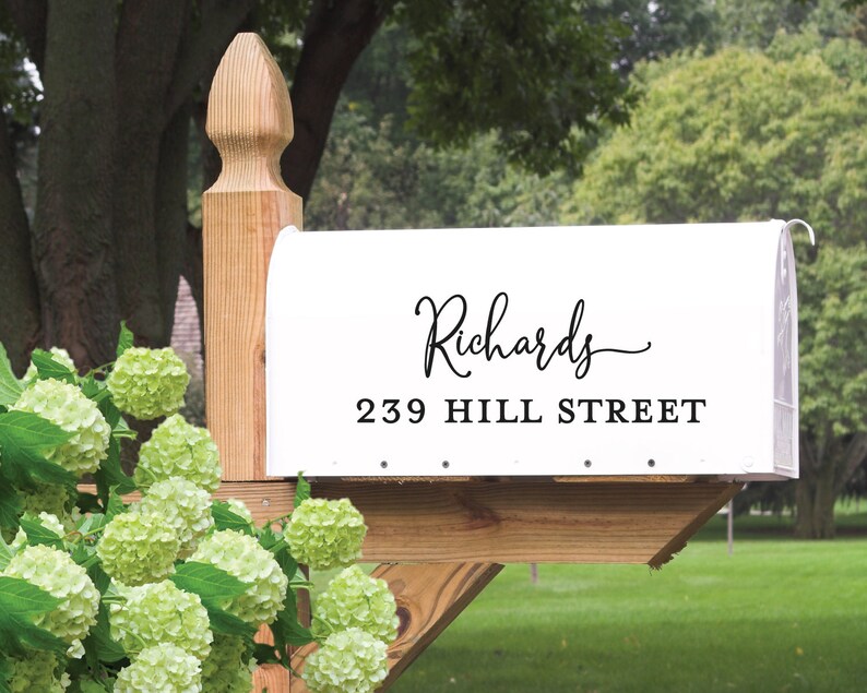 Whimsical Mailbox Decal Mailbox Decal Script Font Decal Etsy