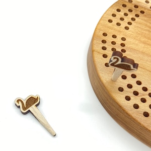 Swan Wooden Custom Cribbage Pegs - Set of 2 Pegs