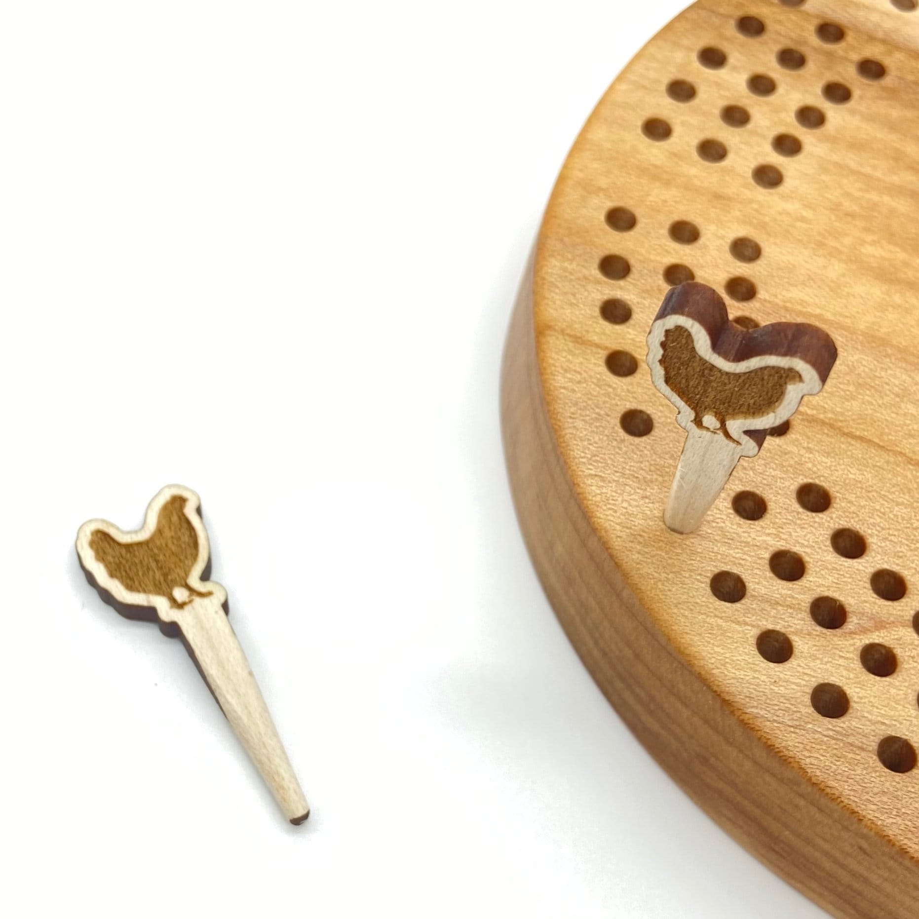 Chicken Rooster Wooden Custom Cribbage Pegs - Set of 2 Pegs