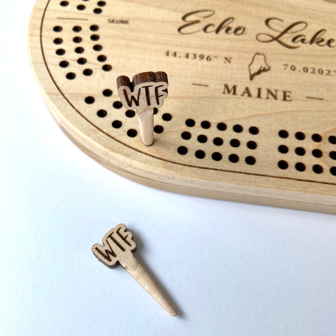 WTF divertido madera personalizado Cribbage Pegs conjunto de | Etsy