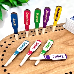 Personalized Cribbage Pegs Your Name on Both Sides in Color