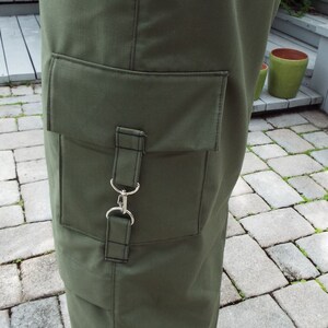 Maxi Skirt Long Skirt Olive Green Cargo Pockets Drawstring Waist image 6