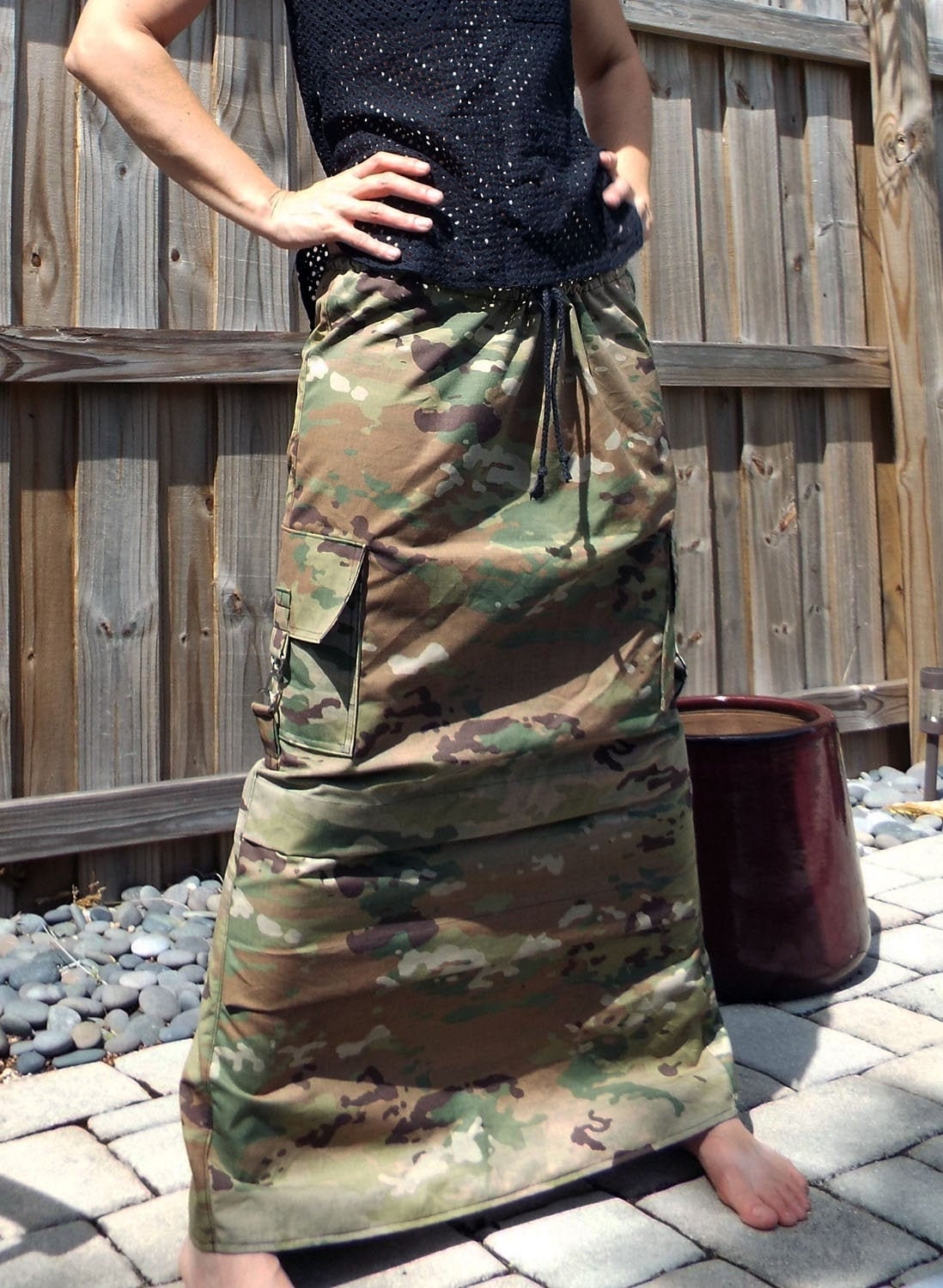 army print maxi dress