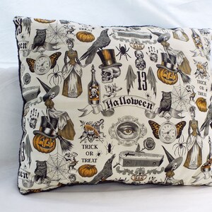 Pillow Halloween Skulls Trick Treat Mink Fleece Back 16&quot; x 20&quot;