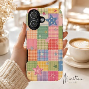 Patchwork Stars Phone Case | Whimsical Y2K Rainbow Colorful Cover | IPhone