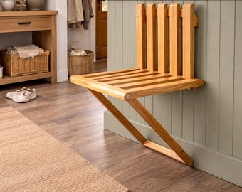 Silla plegable de pared, banco de pasillo, asiento que ahorra espacio