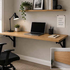 Fold Down Home Office Desk, Wall Mounted Workspace