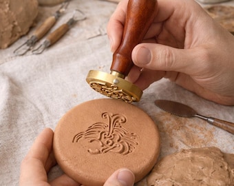 Markering aardewerkmakers, aangepaste koperen aardewerkstempel, gepersonaliseerde aardewerkstempel, keramische stempel, aangepaste logostempel voor klei, handtekeningstempel