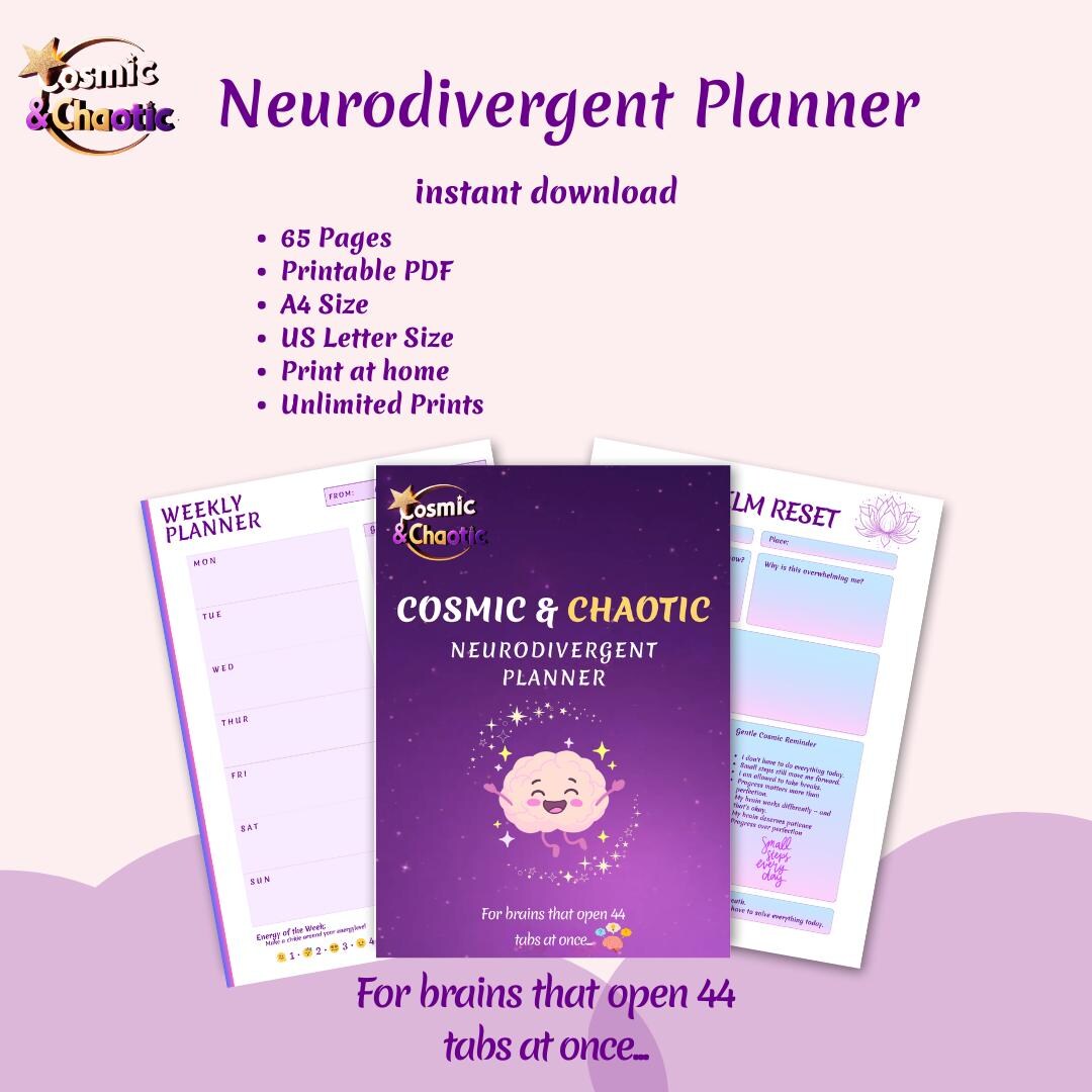 Cosmic & Chaotic Neurodivergent Planner Printable – ADHD Friendly ...