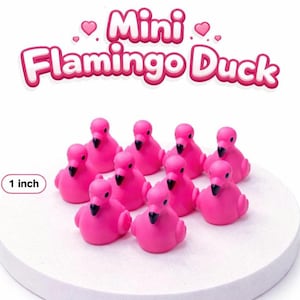 Mini Flamingo Ducks Bulk Pack | 3D Printed Party Favors, Cruise Duck Hiding