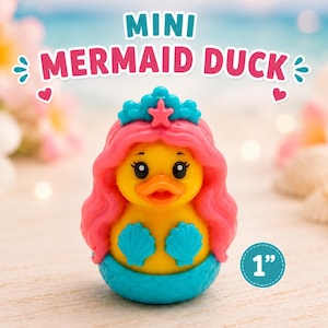 Mini Mermaid Duck 1" | Pack of 10 or 25 | 3D Printed Cruise Hiding Toy