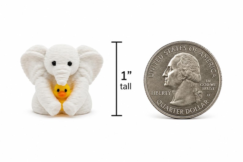 Mini bear towel animal holding a heart, 1-inch 3D printed teddy bear collectible by Florida Cruise Ducks. Tiny white towel bear with red heart for cruise duck hiding, Valentine's gifts, party favors, miniature collectors, and cruise gifts.