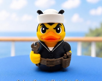 U.S. Navy Seabee Duck – Military Construction Duck – Navy Duck Collectible – 3D Printed Duck – Exclusive Design