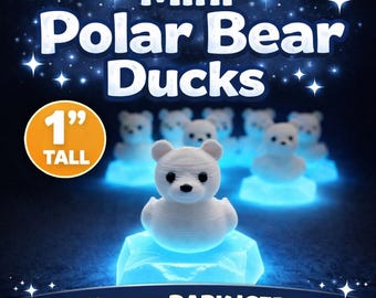 Mini Glow Iceberg Polar Bear Duck – Mini Cruise Ducks – Alaska Theme (1 inch)