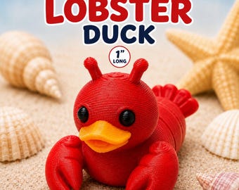 Mini pato langosta de 2,5 cm, pato crucero, pato langosta costero, pato langosta de Maine, pato náutico, pato crucero para esconder, regalo, diseño exclusivo