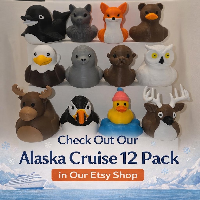 Puffin Duck, Alaska Cruise Hiding Toy, 3D Printed PLA Plastic image 12