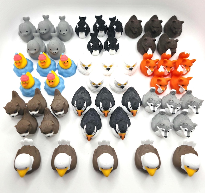 Paquete de mini patos para cruceros por Alaska / Mini patos de 2,5 cm / 10 diseños únicos / Patos para cruceros a granel / Pato Iceberg que brilla en la oscuridad / Patos con forma de animales de Alaska imagen 5