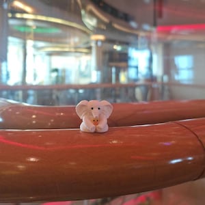 Mini Towel Elephant Holding Duck | 1" Tall | 3D Printed Plastic Cruise Duck, Cute Towel Elephant Duck image 14