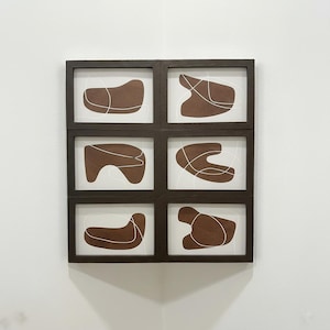 Large Geometric Design Multi-Photo Frame - Personal Gallery Wall - Family Photo Frame with Matte Chocolate Finish