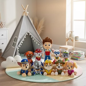 Set di peluche Paw Patrol, cucciolo di peluche carino, regalo per bambini, morbido peluche a forma di cane dei cartoni animati, decorazione per la cameretta, regalo di compleanno per bambini