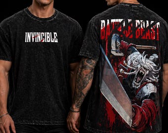 Battle Beast Invincible T-Shirt, Unisex Mineral Wash T-shirt