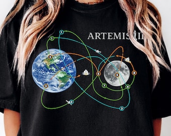 Artemis 2 Around The Moon Comfort Colors Shirt, Artemis II For All Humanity Shirt, NASA Rocket Shirt, Artemis II Mission T-Shirt