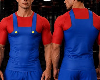 Funny Gym Long Sleeve Rash Guard Compression Shirt, Swimming,  Video Game Workout Shirt, Gym Fitness Apparel, Athletic