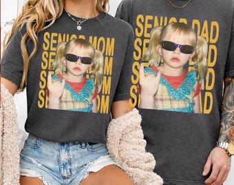 Comfort Colors Personalized Vintage Photo Senior Dad Senior Mom Shirt, Retro Senior Night Matching Shirts, Senior 2026 Gifts, Class Of 2026