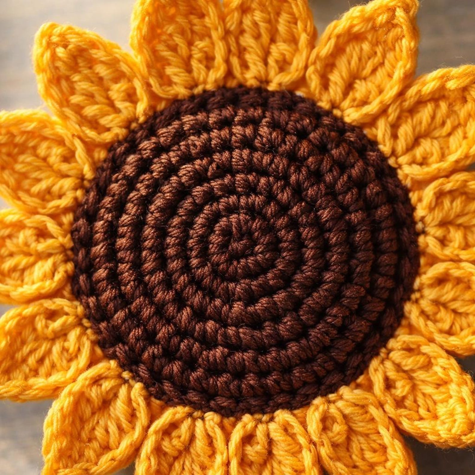 Crochet Sunflower Pattern for Bouquet, Easy Flower Applique, Easy ...