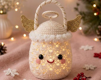 Crochet Angel Jar Cozy Pattern, Angel Lantern Cover, Glow Jar Crochet PDF
