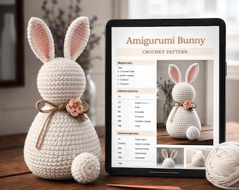 Easter Bunny Crochet Pattern PDF - Amigurumi Bunny Pattern - Easy Crochet Rabbit Toy -Beginner Friendly Plushie Pattern - Nursery Decor Gift