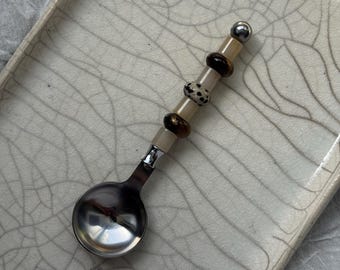 Cuchara de piedras preciosas hecha a mano - Cuchara con cuentas personalizada - Cuillère Pierre Naturel - Regalo - Idée Cadeau - Cuillère Personnalisée