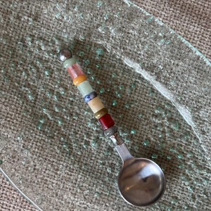 Handmade Gemstone Spoon - Custom Beaded Spoon - Cuillère Pierre Naturel - Gift - Idée Cadeau - Cuillère Personnalisée
