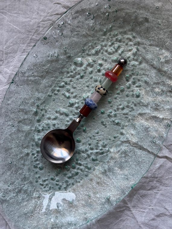 Handmade Gemstone Spoon - Custom Beaded Spoon - Cuillère Pierre Naturel - Gift - Idée Cadeau - Cuillère Personnalisée