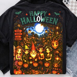 Halloween PNG Bundle, Pocket & Back Design, Fantasy Forest Halloween Clipart, Cute Woodland Halloween Digital Download