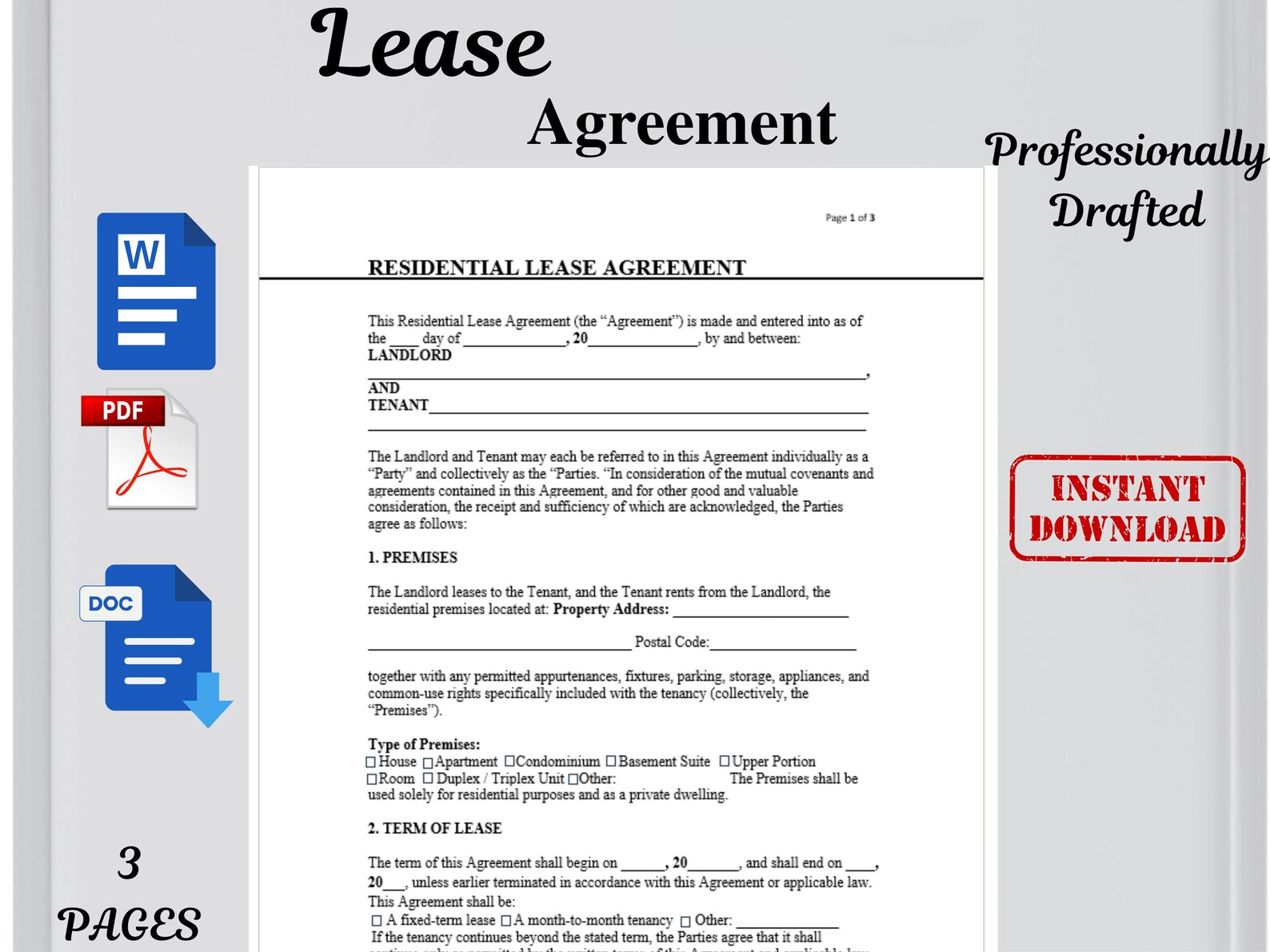 New Contract Rent Request Form Editable Rental Agreement Template Word PDF Google Docs | Printable ...
