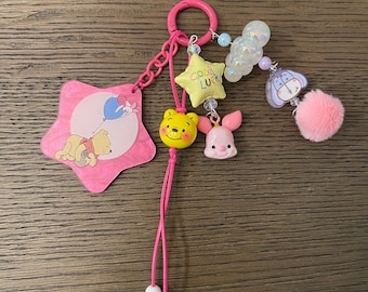Llavero acrílico con dije para bolso de Winnie the Pooh Piglet Eeyore (Buena suerte)