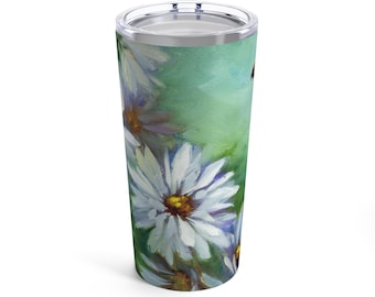 Beker voor madeliefje en bij, waterbeker, waterglas, waterfles, roestvrijstalen beker, beker van 20 oz, beker voor drankjes, geïsoleerde beker
