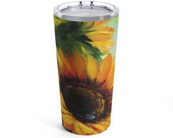 Zonnebloembeker, zonnebloem- en bijenglas, beker 20 oz, geïsoleerd glas, roestvrijstalen beker, koffiemok, bijenbeker, beker voor drinken