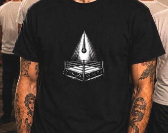 Camiseta Ring with Spotlight / Gimnasio / Noche de Lucha / Camiseta Vintage / Lucha Libre / Micrófono / Motivación
