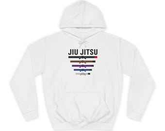 Sudadera con capucha de progresión de cinturón de Jiu Jitsu / Sudadera con rayas de artes marciales